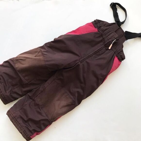 Deux par deux pink/brown snow bib GUC 5T - Picture 1 of 6